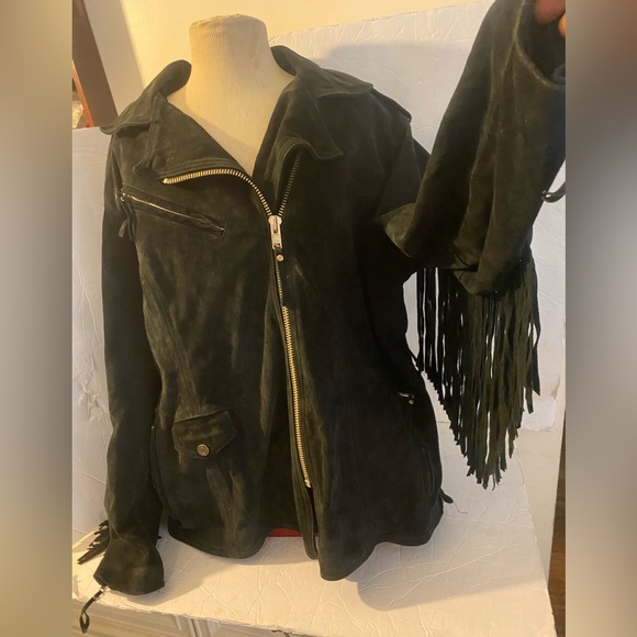 Harley Davidson Ladies Fringed Suede Leather Jacket - Picture 5 of 8